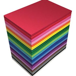 100 Pack EVA Foam Sheets, 5.5 x 8.5 Inch, Assorted Colors (20 Colors), 2mm Thick, by Better Office Products, for Arts and Crafts, 100 Sheets