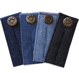 zefffka denim waist extender button for jeans and skirt comfy metal buttons 4 pcs assorted colors