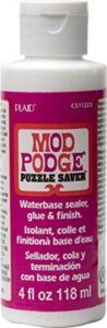 mod podge puzzle saver (4-ounce), cs11223, 4 oz, 4 fl oz , white