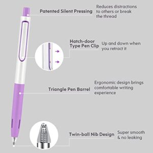 WRITECH Retractable Gel Ink Pens: Multicolor 0.5mm Fine Point Pen No Smear & Bleed for Journaling Sketching Drawing Notetaking Extra Smooth Writing Silent Click Pen Set Up-Gel 8ct