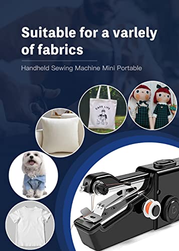 Handheld Sewing Machine, Mini Handheld Sewing Machine for Quick Stitching,Portable Sewing Machine Suitable for Home,Travel and DIY,Electric Handheld Sewing Machine for Beginners,Black