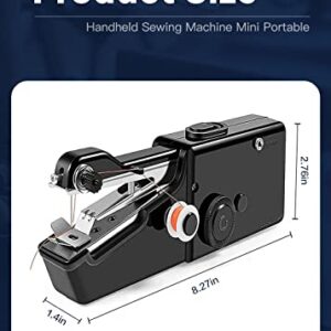 Handheld Sewing Machine, Mini Handheld Sewing Machine for Quick Stitching,Portable Sewing Machine Suitable for Home,Travel and DIY,Electric Handheld Sewing Machine for Beginners,Black