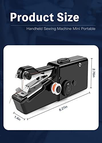 Handheld Sewing Machine, Mini Handheld Sewing Machine for Quick Stitching,Portable Sewing Machine Suitable for Home,Travel and DIY,Electric Handheld Sewing Machine for Beginners,Black