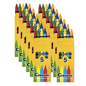 trail maker wholesale bright wax coloring crayons in bulk 24 pack, 5 per box in assorted bundle art sets (24 pack)