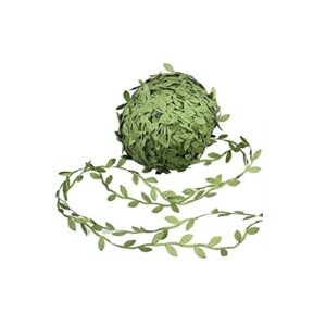 david accessories olive green leaves leaf trim ribbon -20 yards – for diy craft party wedding home decoration (olive green)