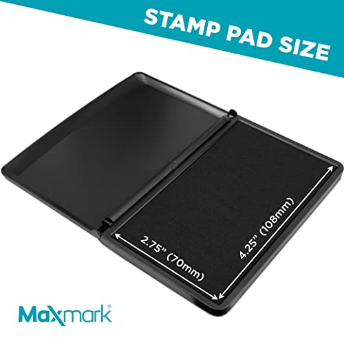MaxMark Large Black Stamp Pad - 2-3/4" by 4-1/4" - Premium Quality Felt Pad