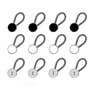 12pcs, collar extenders, comfy & premium invisible neck extender, adds 1 in instantly, button extenders for mens dress shirts suits trouser, coat, shirts (black, white, silver)