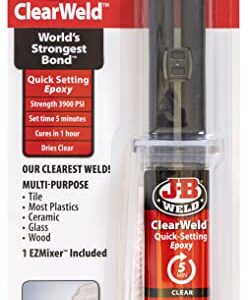 J-B Weld ClearWeld 5 Minute Epoxy, Clear, 14ml w/Static Mixer, (50114H)