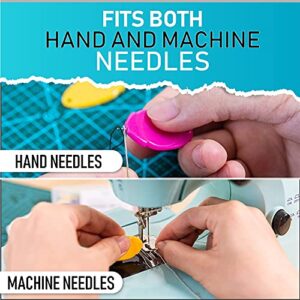 Needle Threaders (30 Pieces), Fits All Needle Sizes, Simple Wire Loop Tool DIY Threader for Hand or Machine Sewing & Crafting with Case, 5 Colors