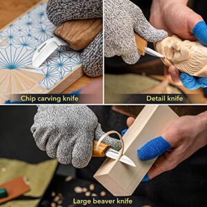 BeaverCraft S15 Whittling Kit Wood Carving Kit for Beginners - Wood Carving Tools Set - Whittling Knife Set Whittling Tools Wood Carving Wood for Beginners, Wood Whittling Kit for Beginners
