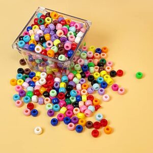 Simetufy 1200 Pcs Pony Beads Plastic Beads for Bracelet Making, Multi-Colored Beads for Hair Braiding, DIY Crafts, Kandi Jewelry, Key Chains and Ornaments Decorations 24 Assorted Colors