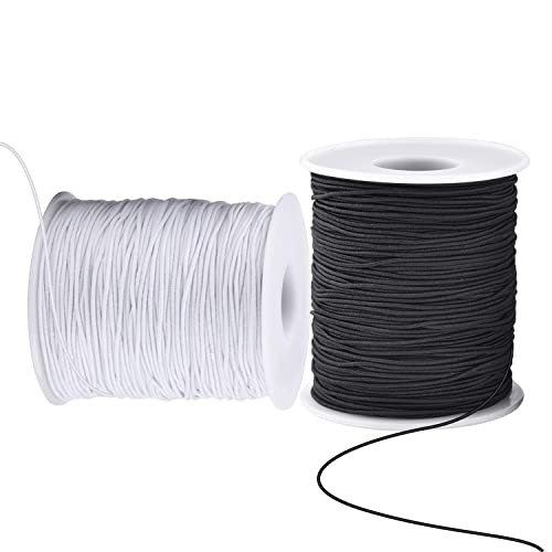 Elastic Cord for Bracelets, 2 Rolls 1 mm 330 Feet Sturdy Bracelet String, Stretchy Elastic String for Jewelry Making, Necklaces, Beading