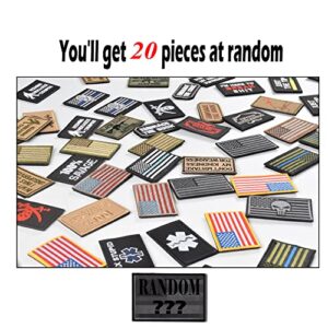 Harsgs 20 Pieces Random Tactical Morale Patch Bundle, Full Embroidery Loop and Hook Patches Set for Caps, Bags, Backpacks, Vest, Military Uniforms,Tactical Gears Etc