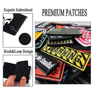 Harsgs 20 Pieces Random Tactical Morale Patch Bundle, Full Embroidery Loop and Hook Patches Set for Caps, Bags, Backpacks, Vest, Military Uniforms,Tactical Gears Etc