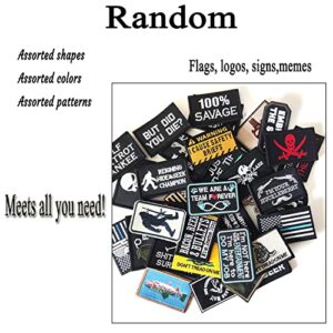 Harsgs 20 Pieces Random Tactical Morale Patch Bundle, Full Embroidery Loop and Hook Patches Set for Caps, Bags, Backpacks, Vest, Military Uniforms,Tactical Gears Etc