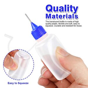 12pcs Precision Tip Applicator Bottles, YGDZ 30ml Needle Tip Squeeze Glue Bottles for Paint Quilling Craft, 6 Colors Precision Bottles with 5 Mini Funnels