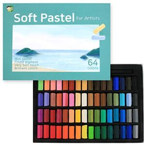 ha shi soft chalk pastels, 64 colors + 2pcs non toxic art supplies, drawing media for artist stick pastel for professional, kids, beauty nail art, pan chalk pastel