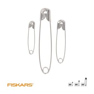 Fiskars Safety Pins, Safety Pins Assorted 3-Size for Sewing Accessories and Supplies, 75 Count