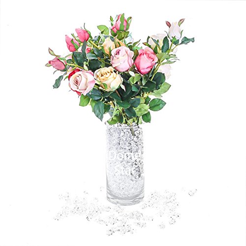 DomeStar Fake Ice Rocks, 150PCS(2.5Cups) Acrylic Gems Crystals Clear Rocks Plastic Diamonds Vase Centerpiece for Vase Fillers Party Table Scatter Wedding Food Display