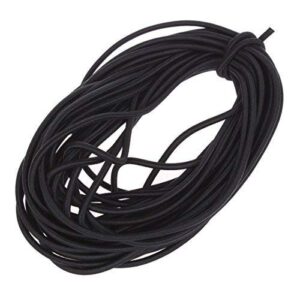 1/8-inch (3mm) black heavy stretch round string elastic cord (cut of 10 yards)