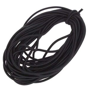1/8-Inch (3mm) Black Heavy Stretch Round String Elastic Cord (Cut of 10 Yards)