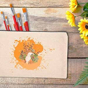 Legigo 10 Pack Blank DIY Craft Bag Canvas Pencil Case Blank Makeup Bags- Beige Canvas Pencil Pouch Bulk Canvas Cosmetic Bag Multi-Purpose Travel Toiletry Bag Canvas Zipper Bags (8.3 × 5 Inch)