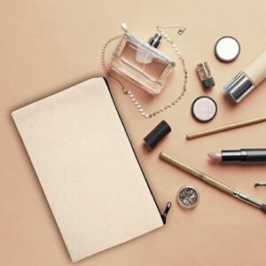 Legigo 10 Pack Blank DIY Craft Bag Canvas Pencil Case Blank Makeup Bags- Beige Canvas Pencil Pouch Bulk Canvas Cosmetic Bag Multi-Purpose Travel Toiletry Bag Canvas Zipper Bags (8.3 × 5 Inch)
