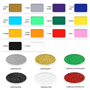 Iron on Vinyl Heat Transfer Vinyl 22 Pack Includes 16 Pack Assorted Colors Sheets and 6 Pack Glitter Sheets for T-Shirts Works with Cricut, Silhouette Cameo（10in x 12in）