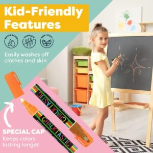 CHALK MARKERS By FANTASTIC ChalkTastic MEGA 18 Pack, BEST for Kids Art, Menu Board Bistro Boards - Glass & Window Paint Marker Pens - Reversible 6mm Fine or Chisel Tip