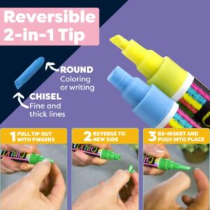 CHALK MARKERS By FANTASTIC ChalkTastic MEGA 18 Pack, BEST for Kids Art, Menu Board Bistro Boards - Glass & Window Paint Marker Pens - Reversible 6mm Fine or Chisel Tip