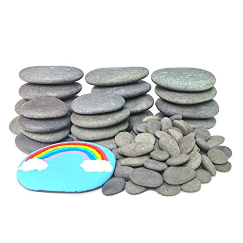 Lifetop 120PCS Painting Rocks, DIY Rocks Flat & Smooth Kindness Rocks for Arts, Crafts, Decoration, Medium/Small/Tiny Rocks for Painting,Hand Picked for Painting Rocks…