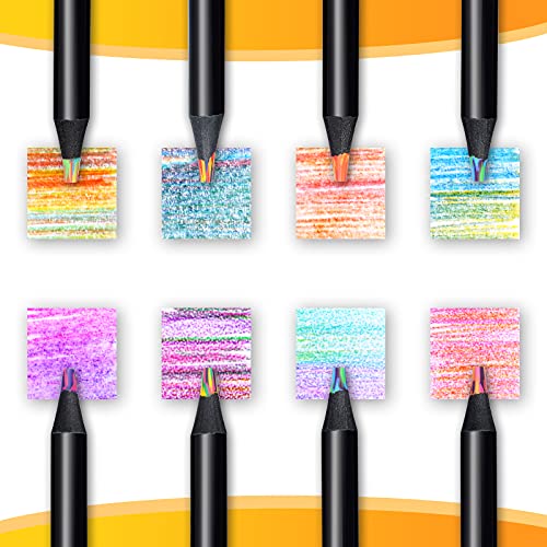Nsxsu 8 Colors Rainbow Pencils, Jumbo Colored Pencils for Adults, Multicolored Pencils for Art Drawing, Coloring, Sketching(Pack of 1)