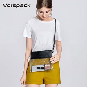 Vorspack Clear Crossbody Purse Stadium Approved PU Leather Clear Concert Bag