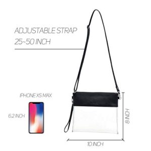 Vorspack Clear Crossbody Purse Stadium Approved PU Leather Clear Concert Bag