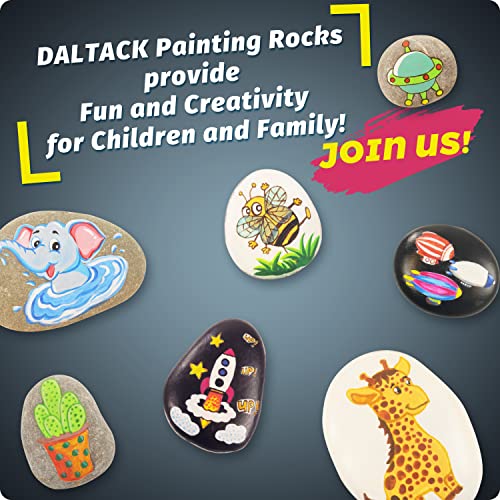 DALTACK 15PCS Large Rocks to Paint,River Rocks for Painting, 2"-3" Inches DIY Flat Stones to Paint，Hand Selected Rocks for Painting