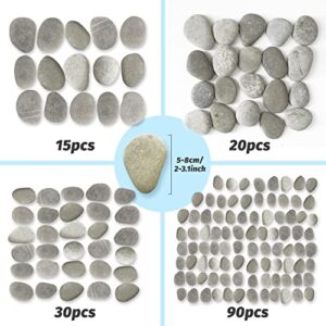 DALTACK 15PCS Large Rocks to Paint,River Rocks for Painting, 2"-3" Inches DIY Flat Stones to Paint，Hand Selected Rocks for Painting