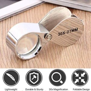 KINGMAS Pocket Jewelry Loupe 30x 21mm Jewelers Eye Magnifying Glass Magnifier