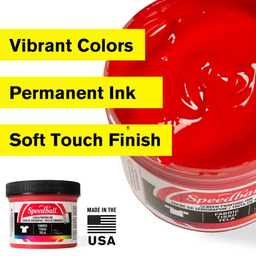 Speedball Fabric Screen Printing Ink Starter Set, 6-Colors, 4-Ounce for T-Shirt and Silkscreen Printmaking