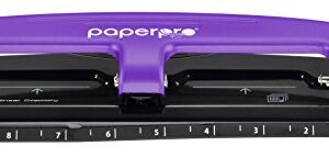 Bostitch Office EZ Squeeze Reduced Effort 3-Hole Punch, 12 Sheets, Purple (2105), 1.6" x 3" x 11"