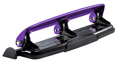 Bostitch Office EZ Squeeze Reduced Effort 3-Hole Punch, 12 Sheets, Purple (2105), 1.6" x 3" x 11"