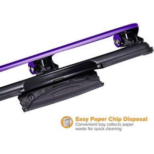 Bostitch Office EZ Squeeze Reduced Effort 3-Hole Punch, 12 Sheets, Purple (2105), 1.6" x 3" x 11"