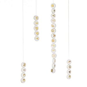 500 Pcs Acrylic Alphabet Letter Beads Gold On White Name Bracelets for Jewelry Making (goldonwhite) (goldonwhite)