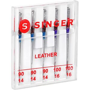 SINGER Leather Sewing Machine Needles, Size 90/14, 100/16 - 5 Count