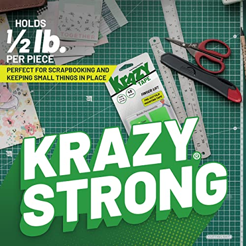 Krazy Tape Double Sided Tape for Crafts, Scrapbooking Squares, Thin Adhesive Two Sided Mounting Tape, 1" x 1" Clear Film Squares (Pack of 48 Pre-Cut Pieces)