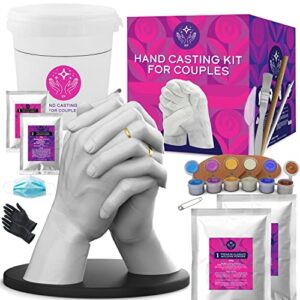 hand casting kit for couples with practice kit – hand mold casting kit anniversary, sculpture molding, unique couple gifts, valentines day gifts for him, her, husband, wife, wedding gifts keepsake