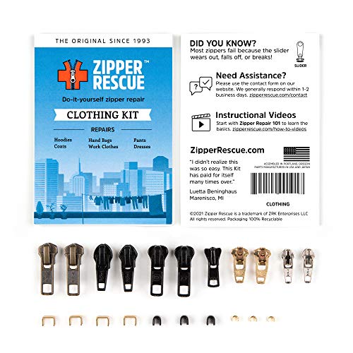 Zipper Rescue Zipper Repair Kits – The Original Zipper Repair Kit, Made in America Since 1993 (Clothing)