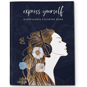 Adult Coloring Book for Women - Mindfulness Coloring Book with Personal Growth Prompts - Stress Relief Coloring Book for Adults, Coloring Books for Adults Relaxation, Anxiety Color Book for Adults
