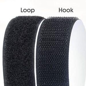 Hook Loop Strips with Adhesive - Melsan Industrial Strength Sticky Back Fasteners Hook and Loop Tape for Mounting, Hanging, or Organizing Items Indoors or Outdoors | Black, 12 Pairs 1x7 Inch