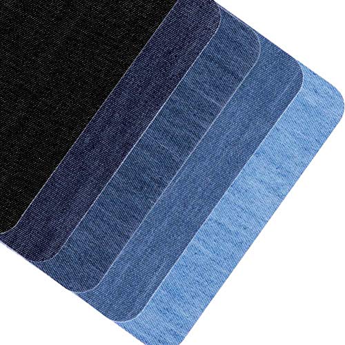 Patches for Jeans, Selizo 20 Pcs Iron on Patches Denim Jean Patches for Clothing Repair, Inside Jeans, 5 Colors (4.9" X 3.7")