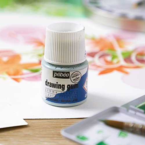 Pebeo Easy Peel Liquid Latex Masking Fluid - Drawing Gum - Dries Quickly - For Ink - Watercolor - Gouache Painting & Illustration - Fine Arts & Crafts Supplies - 45ml Bottle
